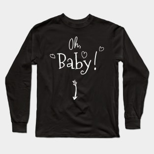 Oh Baby Cute Pregnancy Announcement Mother Mom Long Sleeve T-Shirt